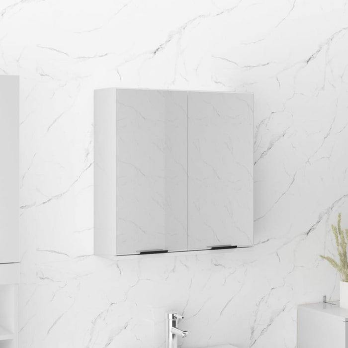 vidaXL Bathroom Mirror Cabinet High Gloss White 64x20x67 cm