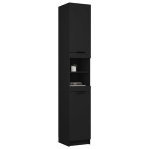 vidaXL Bathroom Cabinet Black 32x34x188.5 cm Engineered Wood