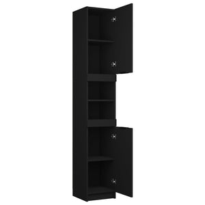 vidaXL Bathroom Cabinet Black 32x34x188.5 cm Engineered Wood