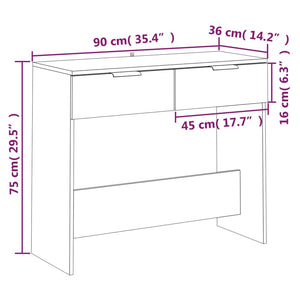 vidaXL Console Table White 90x36x75 cm Engineered Wood