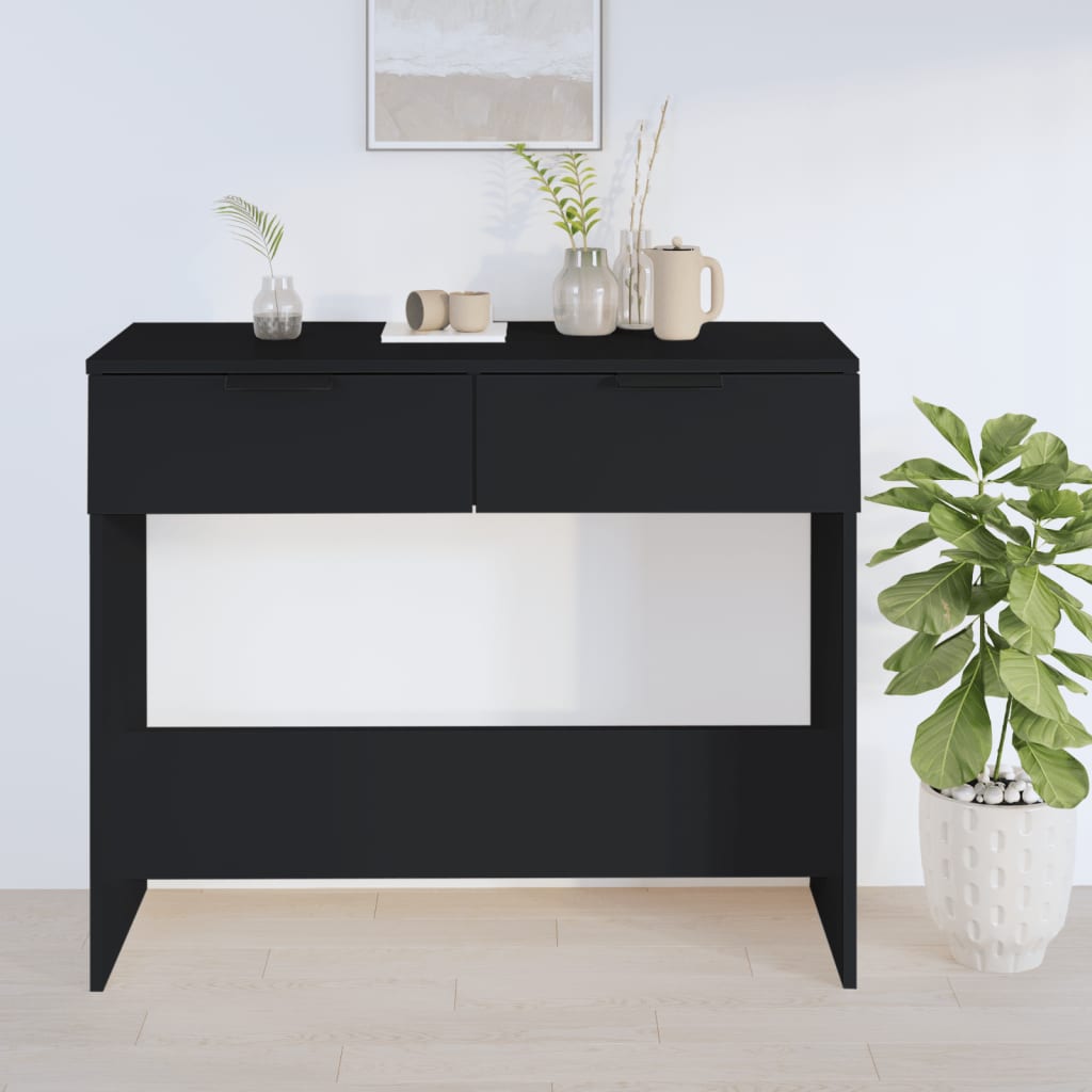 vidaXL Console Table Black 90x36x75 cm Engineered Wood