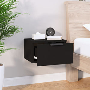 vidaXL Wall-mounted Bedside Cabinet Black 34x30x20 cm