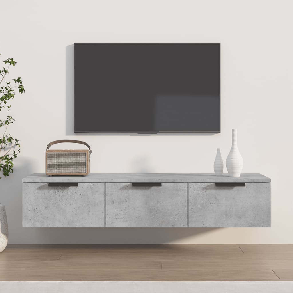 vidaXL Wall Cabinet Concrete Grey 102x30x20 cm Engineered Wood