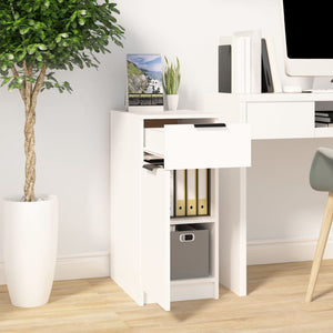 vidaXL Desk Cabinet White 33.5x50x75 cm Engineered Wood