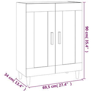 vidaXL Sideboard Black 69.5x34x90 cm Engineered Wood