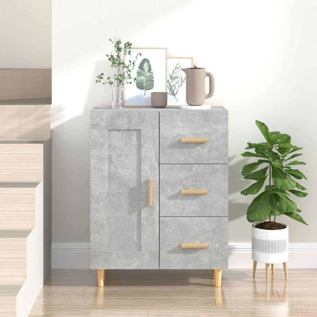 vidaXL Sideboard Concrete Grey 69.5x34x90 cm Engineered Wood