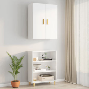 vidaXL Hanging Wall Cabinet High Gloss White 69.5x34x90 cm