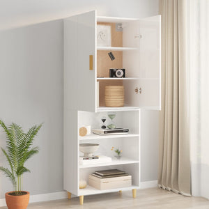 vidaXL Hanging Wall Cabinet High Gloss White 69.5x34x90 cm