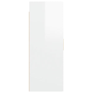 vidaXL Hanging Wall Cabinet High Gloss White 69.5x34x90 cm