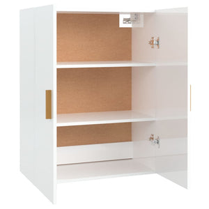 vidaXL Hanging Wall Cabinet High Gloss White 69.5x34x90 cm