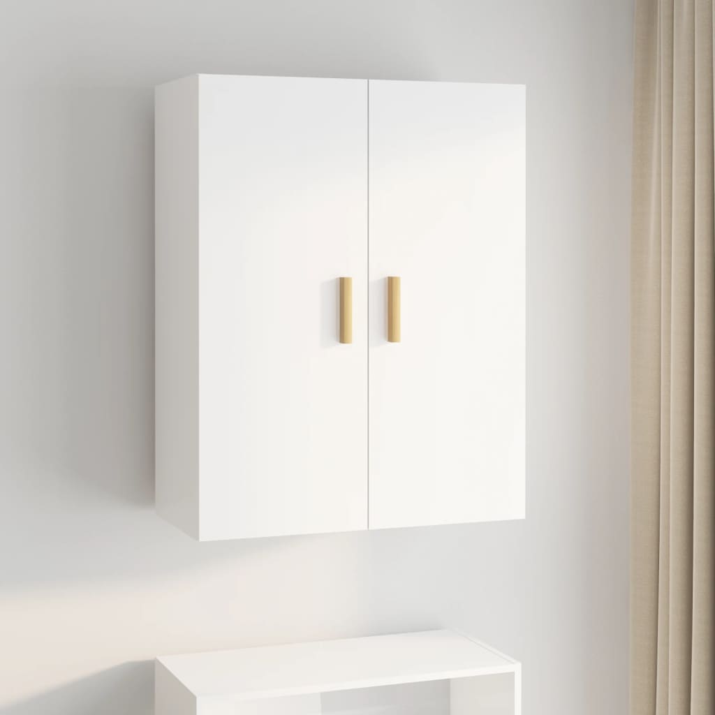 vidaXL Hanging Wall Cabinet High Gloss White 69.5x34x90 cm