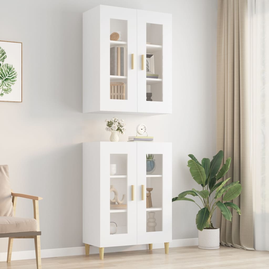 vidaXL Hanging Wall Cabinet White 69.5x34x90 cm