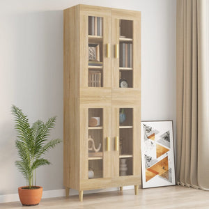 vidaXL Hanging Wall Cabinet Sonoma Oak 69.5x34x90 cm