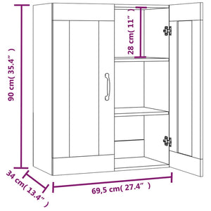 vidaXL Hanging Wall Cabinet Sonoma Oak 69.5x34x90 cm