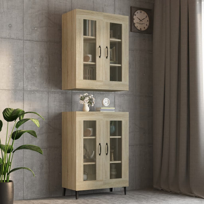 vidaXL Hanging Wall Cabinet Sonoma Oak 69.5x34x90 cm