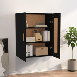 vidaXL Wall Cabinet Black 69.5x32.5x90 cm Engineered Wood