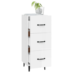 vidaXL Sideboard High Gloss White 34.5x34x90 cm Engineered Wood