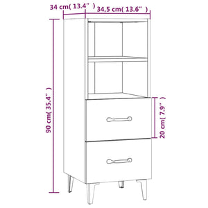 vidaXL Sideboard High Gloss White 34.5x34x90 cm Engineered Wood