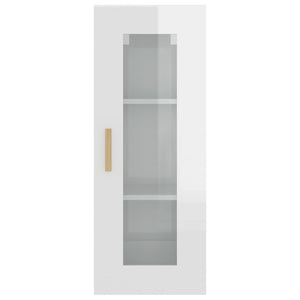 vidaXL Hanging Wall Cabinet High Gloss White 34.5x34x90 cm