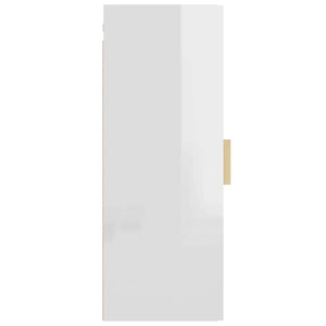 vidaXL Hanging Wall Cabinet High Gloss White 34.5x34x90 cm