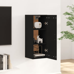 vidaXL Wall Cabinet Black 35x34x90 cm Engineered Wood