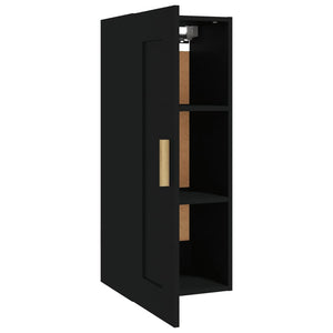 vidaXL Wall Cabinet Black 35x34x90 cm Engineered Wood