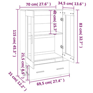 vidaXL Highboard Sonoma Oak 70x31x115 cm Engineered Wood