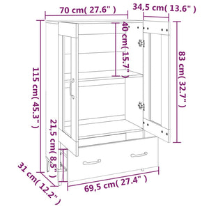 vidaXL Highboard Concrete Grey 70x31x115 cm Engineered Wood