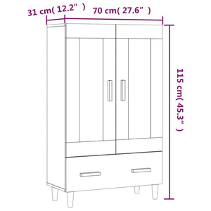 vidaXL Highboard Black 70x31x115 cm Engineered Wood