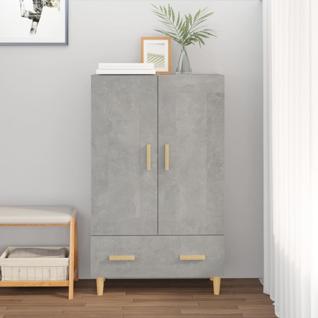 vidaXL Highboard Concrete Grey 70x31x115 cm Engineered Wood