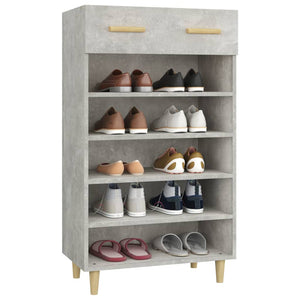 vidaXL Shoe Cabinet Concrete Grey 60x35x105 cm Engineered Wood