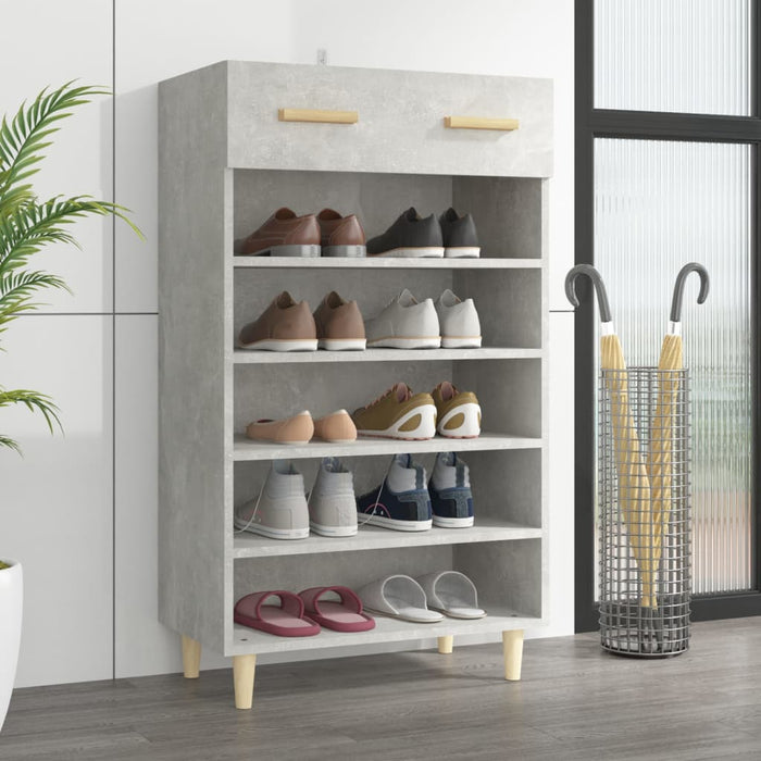 vidaXL Shoe Cabinet Concrete Grey 60x35x105 cm Engineered Wood