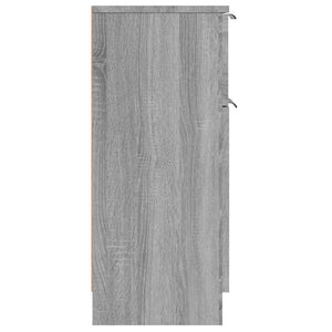 vidaXL Sideboards 2 pcs Grey Sonoma 30x30x70 cm Engineered Wood