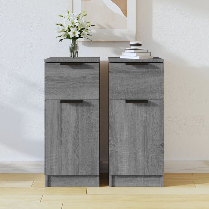 vidaXL Sideboards 2 pcs Grey Sonoma 30x30x70 cm Engineered Wood