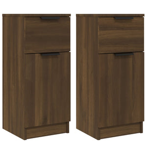 vidaXL Sideboards 2 pcs Brown Oak 30x30x70 cm Engineered Wood