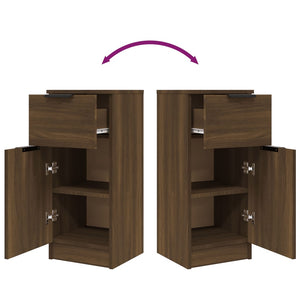 vidaXL Sideboards 2 pcs Brown Oak 30x30x70 cm Engineered Wood