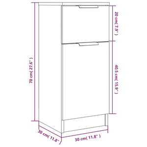 vidaXL Sideboards 2 pcs Brown Oak 30x30x70 cm Engineered Wood