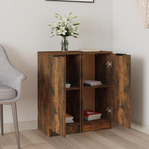 vidaXL Sideboards 2 pcs Smoked Oak 30x30x70 cm Engineered Wood