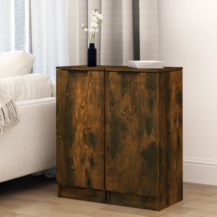 vidaXL Sideboards 2 pcs Smoked Oak 30x30x70 cm Engineered Wood