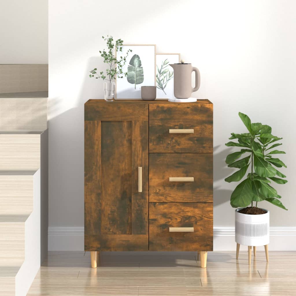 vidaXL Sideboard Smoked Oak 69.5x34x90 cm Engineered Wood