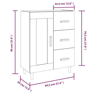 vidaXL Sideboard Grey Sonoma 69.5x34x90 cm Engineered Wood