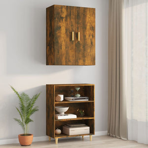 vidaXL Hanging Wall Cabinet Smoked Oak 69.5x34x90 cm