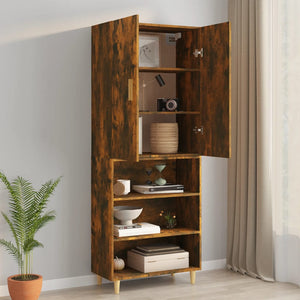 vidaXL Hanging Wall Cabinet Smoked Oak 69.5x34x90 cm