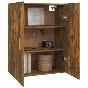 vidaXL Hanging Wall Cabinet Smoked Oak 69.5x34x90 cm