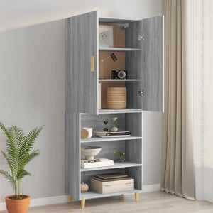 vidaXL Hanging Wall Cabinet Grey Sonoma 69.5x34x90 cm