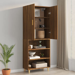 vidaXL Hanging Wall Cabinet Brown Oak 69.5x34x90 cm