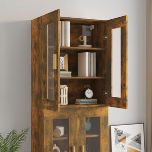 vidaXL Hanging Wall Cabinet Smoked Oak 69.5x34x90 cm