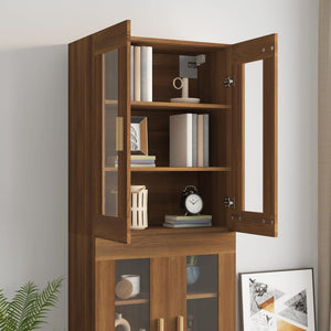 vidaXL Hanging Wall Cabinet Brown Oak 69.5x34x90 cm