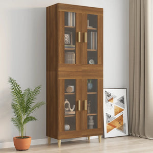 vidaXL Hanging Wall Cabinet Brown Oak 69.5x34x90 cm