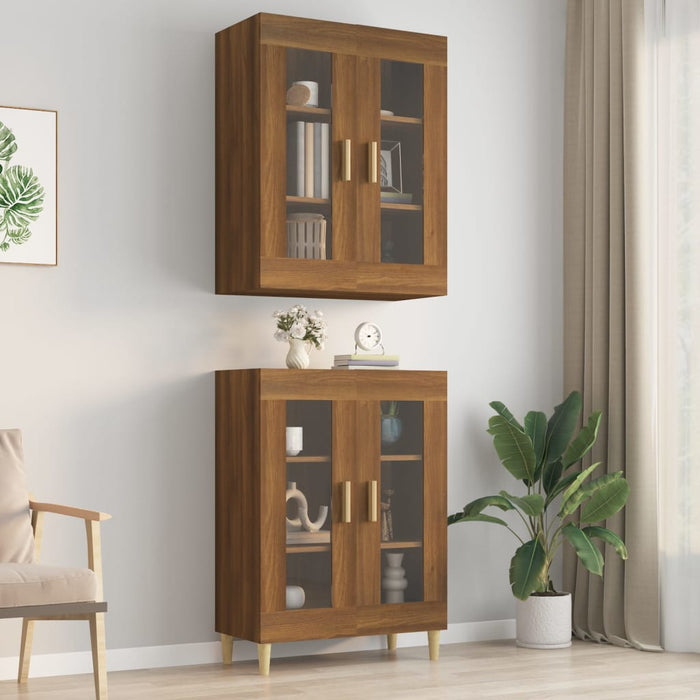 vidaXL Hanging Wall Cabinet Brown Oak 69.5x34x90 cm